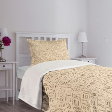 Dated Hieroglyphics Bedspread Set