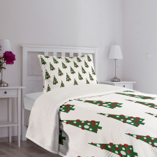 Xmas Tree Pattern Bedspread Set