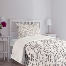 Abstract Modern Grid Bedspread Set