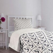 Nautical Anchor Dots Bedspread Set