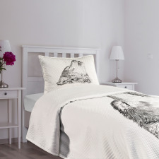 Monochrome Sketch Canine Bedspread Set