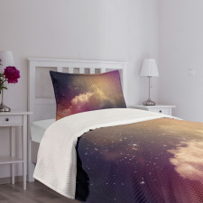 Night Clouds Stars Image Bedspread Set