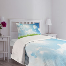 Sunny Day Grass Clouds Bedspread Set