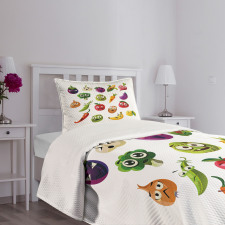 Carrot Banana Pepper Bedspread Set