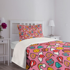 Dotted Hearts Rainbow Bedspread Set