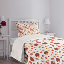 Autumn Hedgehog Acorns Bedspread Set