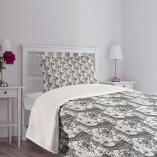 Sketch Style Carp Koi Bedspread Set