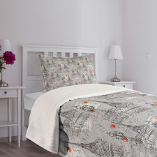 River Seine and Doves Bedspread Set