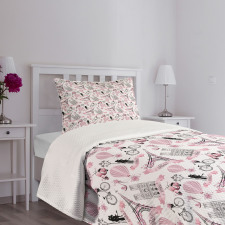 Love in Paris Bridal Pink Bedspread Set
