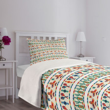 Native Cultural Borders Bedspread Set