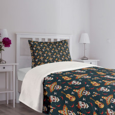 Skull Sombrero Chili Bedspread Set