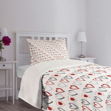 Doodle Hipster Romance Bedspread Set