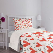 Hand Writing Valentines Bedspread Set