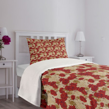 Romantic Red Roses Bedspread Set