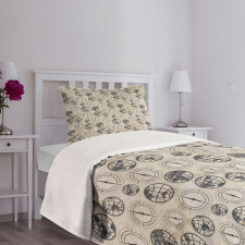 Continents Pattern Bedspread Set