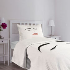 Sleeping Woman Face Bedspread Set