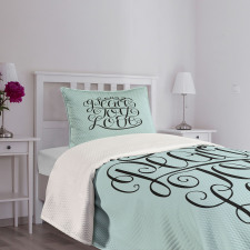 Peace Love Joy Lettering Bedspread Set