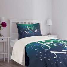 Calligraphy Joy to World Bedspread Set