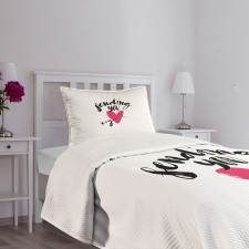 Sending You My Heart Words Bedspread Set