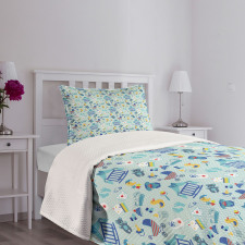 Crestcent Moon with Stars Bedspread Set