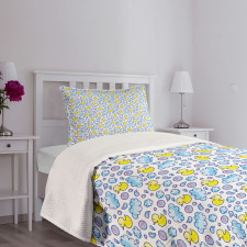 Washing Time Bubbles Duck Bedspread Set