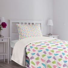 Children Foot Pattern Bedspread Set