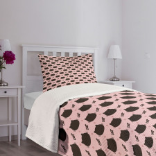 Head Silhouettes Dots Girly Bedspread Set