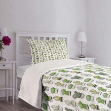 Latino Foliage Pattern Bedspread Set