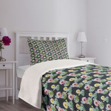 Foliage Watercolor Style Bedspread Set