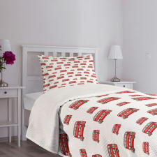 Cute Double Decker Bus Bedspread Set