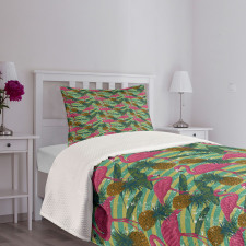 Pineapples Banana Leaf Bedspread Set