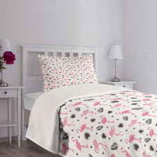 Watercolor Art Flamingos Bedspread Set