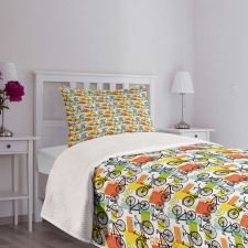 Geometric and Colorful Bedspread Set