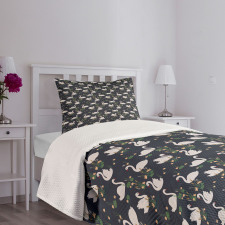 Lilies Cattails Waterfowls Bedspread Set