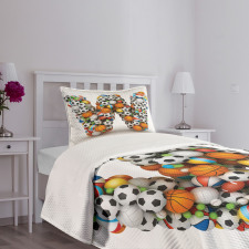 Sports Theme Balls Bedspread Set