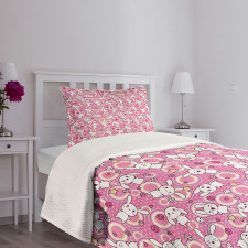 Doodle Kawaii Bedspread Set