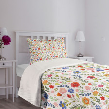 Floral Illustration Bedspread Set