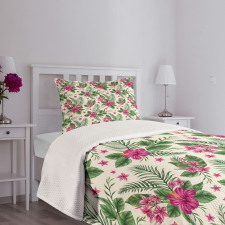 Plumeria Hibiscus Bedspread Set