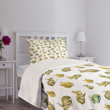 Furry Rabbits Bedspread Set