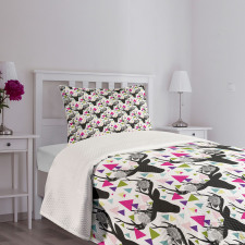Animal Head with Antlers Bedspread Set