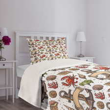 Vintage Aquatic Theme Bedspread Set