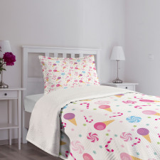 Sweets Ice Cream Candy Bedspread Set