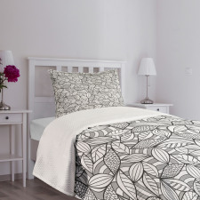 Abstract Doodle Foliage Bedspread Set