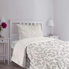 Monochrome Floral Rustic Bedspread Set