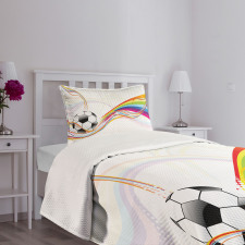 Rainbow Pattern Line Bedspread Set