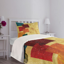 Grunge Squares Bedspread Set