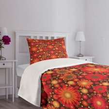 Vivid Botanical Gerbera Art Bedspread Set