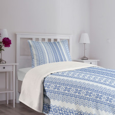 Geometric Chevron Flower Bedspread Set