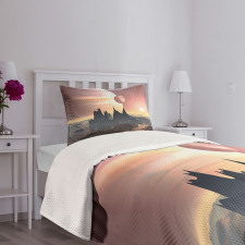 Twin Moons over Planet Bedspread Set