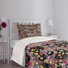 Crazy Birds Tasty Cupcakes Bedspread Set